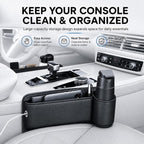 2 Pack Car Seat Gap Filler with Cup Holder – Anti-Drop Design | Universal PU Leather Seat Gap Organizer, Storage Box with Pockets & Cup Holders – Fits Most Vehicles - Image 9