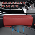 Ziciner Car Seat Gap Organizer, Premium Leather Auto Seat Storage Box, Vehicle Adjustable Front Seat Gap Filler, Car Seat Side Pocket Organizer for Phones, Glasses, Keys, Money, Cards (Red) - Image 6