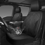 CAR PASS Waterproof Car seat covers Front Seats covers Neoprene Wetsuit, All-Weather Non-Slip Durable, Universal Fit for SUV Sedans Trucks Vans Automotive, Armrest Airbag Compatible, 3D Emboss 2 Black - Image 2