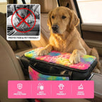 Plush Fuzzy Fur Car Armrest Cover with Side Pockets,Tie Dye | Fluffy Armrest Cushion Pad,Soft Center Console Cover,Car Interior Storage Accessories ,for Most Car Decoration Protector - Image 6