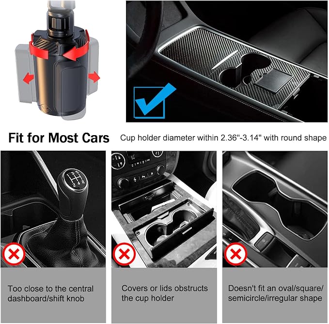 360° Rotating Car Cup Holder Tray 9-11 Inch Expandable Table w Phone Holder | Portable Car Snack Tray , Great for Coffee, Burgers & Snacks, Must-Have Road Trip Essential for Travel - Image 6