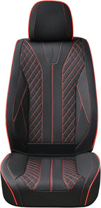 FLORICH Leather Car Seat Covers, Automotive Seat Cover 2 Pack Waterproof Seat Covers for Cars Driver Seat Cover Protectors Universal Fit for Most Cars SUV Trucks Vehicles, Black&Red Line - Image 9