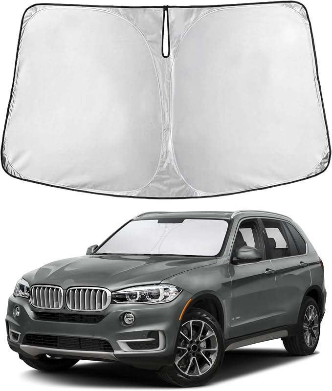 EcoNour Windshield Sunshade Compatible for BMW X5 2014-2016 2017 2018 | Sun Visor for Front Windshield & Window Sun Shade Cover, UV Heat Blocker & Protector, Car Accessories by EcoNour