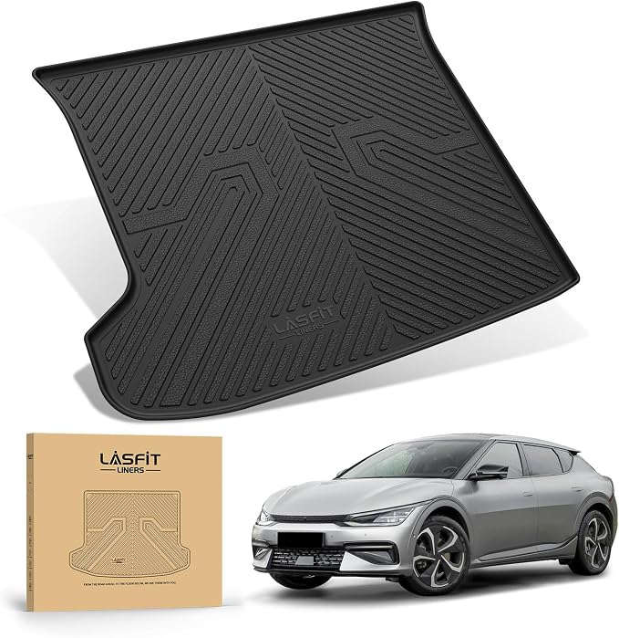 LASFIT Cargo Mat for Kia EV6 2024 2023 2022 | All Weather TPE Custom Fit Cargo Trunk Mat Accessories, Black - Image 9