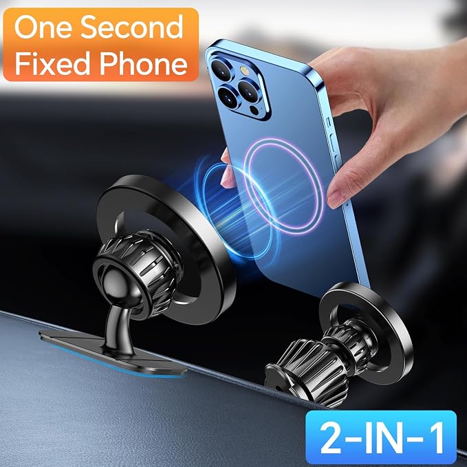 for iPhone Magsafe car Mount【20 Strong Magnets】Magnetic Phone Holder for Car Dashboard【360° Rotation】Hands Free Car Phone Holder Mount Dash Fit iPhone 15 14 13 12 Pro Max Plus MagSafe Car Accessories - Image 10