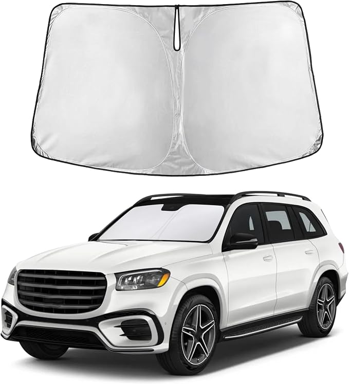 Autovir Windshield Sun Shade Fit for 2020-2024 2025 2026 Mercedes Benz GLS | Sunshade, Front Car Window Shades Sun Visor, Blocks UV Rays & Heat, Car Accessories by Autovir