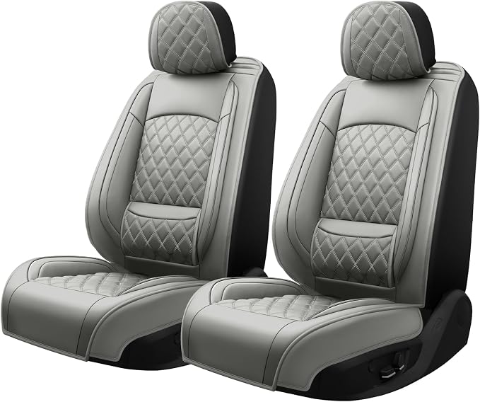 Avalon Seat Covers Custom Fit for Toyota Avalon 2001-2026 - Full Set Premium Leather, Waterproof, All-Weather, Airbag Compatible, Anti-Slip, Breathable, Only 2 Front seat Covers (Gray) - Image 3