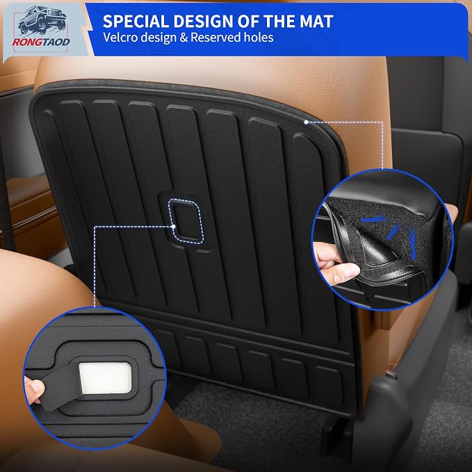 Rongtaod 2nd Row Kick Mats for 2026 Hyundai Palisade 7 Seats | Captain Chairs,Back Seat Cover Protector Cargo Mat TPE All Weather 2nd Row Backrest Mats for Palisade Accessories - Image 3