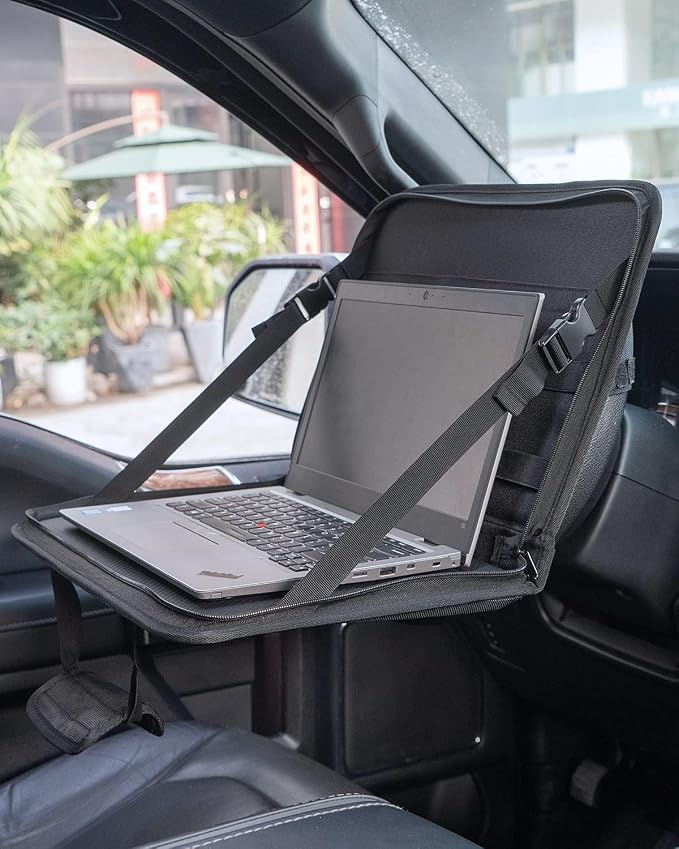 JOYTUTUS 3 in 1 Steering Wheel Eating Tray Upgraded(16.1 * 10 inch), Car Back Seat Laptop Desk, Multifunctional Car Office Bag, Car Work Table for Writing, Car Organizer for Kids, Commuters, Family by JoyTutus