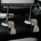 4 PCS Car Seat Headrest Hooks, Bling Crystal Rhinestone Back Seat Hanger Storage Organizer, Sparkly Seatback Holder Hooks for Purse and Bags Universal For Most Vehicles (Colorful) - Image 4