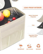 Capolo Car Trash Can with Lid, Leakproof Car Garbage Can Car Trash Bag | Waterproof, Trash Can for Car, 3 Mesh Pockets, Mini Hanging Vehicle Car Trash Bin, for Back/Front Seat (Beige,3 Gal) - Image 4