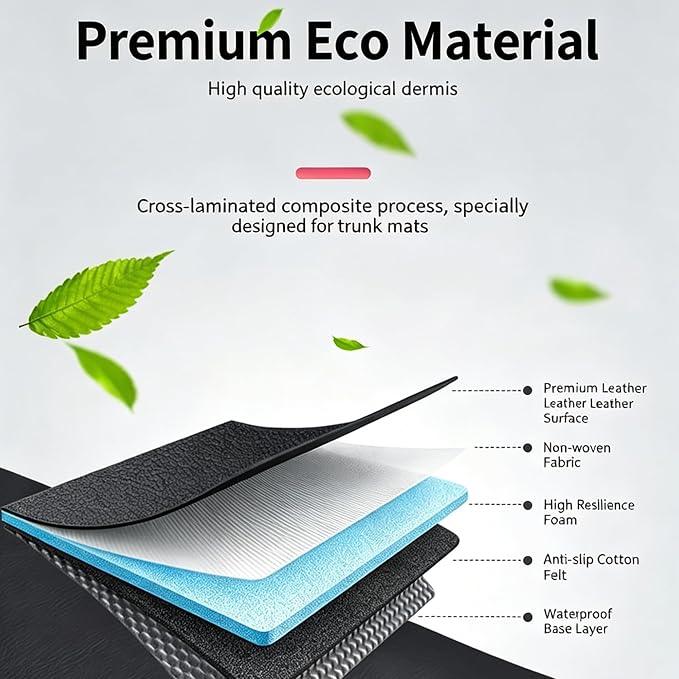 Compatible with 2026 Tesla Model Y L 6 Seater Trunk Mat & Back Seat Cover & Trunk Sides Liner (White) - Image 4