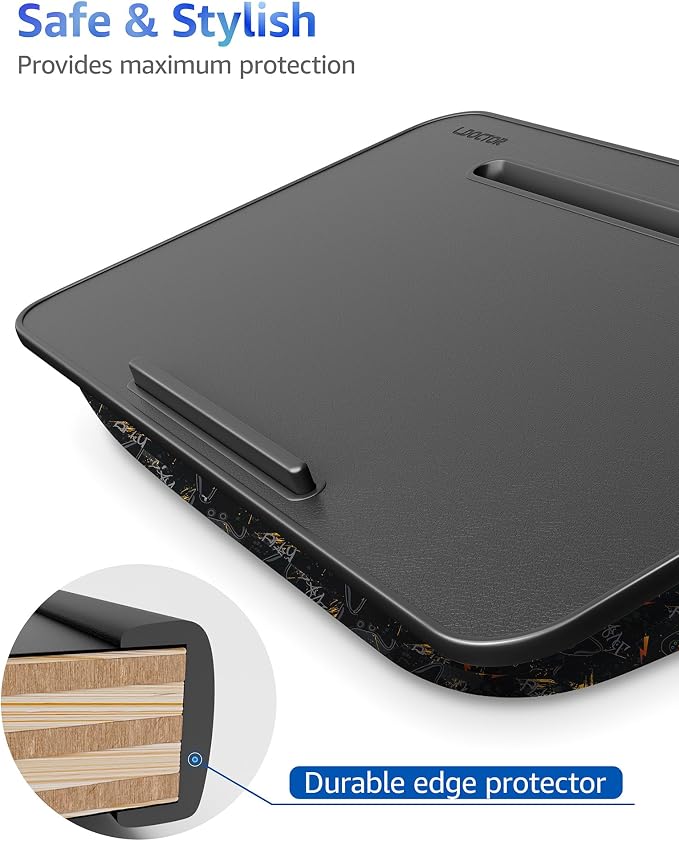 L.DOCTOR Cushioned Lap Desk, Large, Joysticks | Portable Laptop Desk for Bed, Couch & Floor, Washable Cushion, Built-in Phone & Tablet Slot, Fits 17.3" Laptop - Image 8