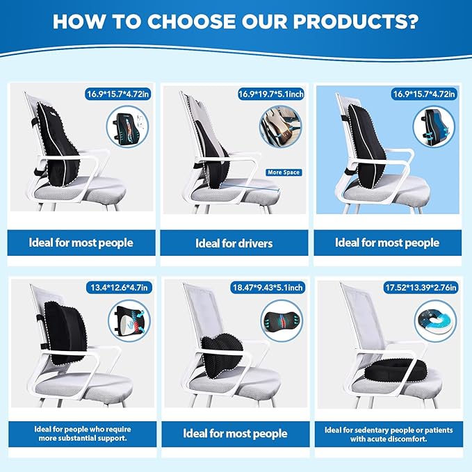 Gel Lumbar Support Pillow for Office Chair Car Gaming Chair Lower Back Pain Relief Back Support, Cooling Memory Foam Cushion for not stand the heat, 3D Mesh Cover Ergonomic Orthopedic Back Rest - Image 6