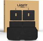 LASFIT Cargo Mat & Backrest Mat (3 Pieces) for Mercedes Benz GLS 2020-2026 | Fit for GLS 450/580/63 AMG, All Weather TPE Non-Slip Trunk Mat with Seatback, Black by LASFIT