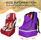LARIPOP Car Seat Travel Bag for Airplane, Universal Gate Check Car Seat Bag, Padded Backpack with Waist Belt, Reflective Strips & Protective Feet, Fits Infant Convertible Booster Seats, Purple - Image 2