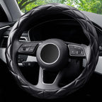 YHONGJT Soft Microfiber Leather Steering Wheel Cover, Universal 15 Inch for Women Girls, Fit Vehicles, Sedans, SUVs, Vans, Trucks - Black - Image 7