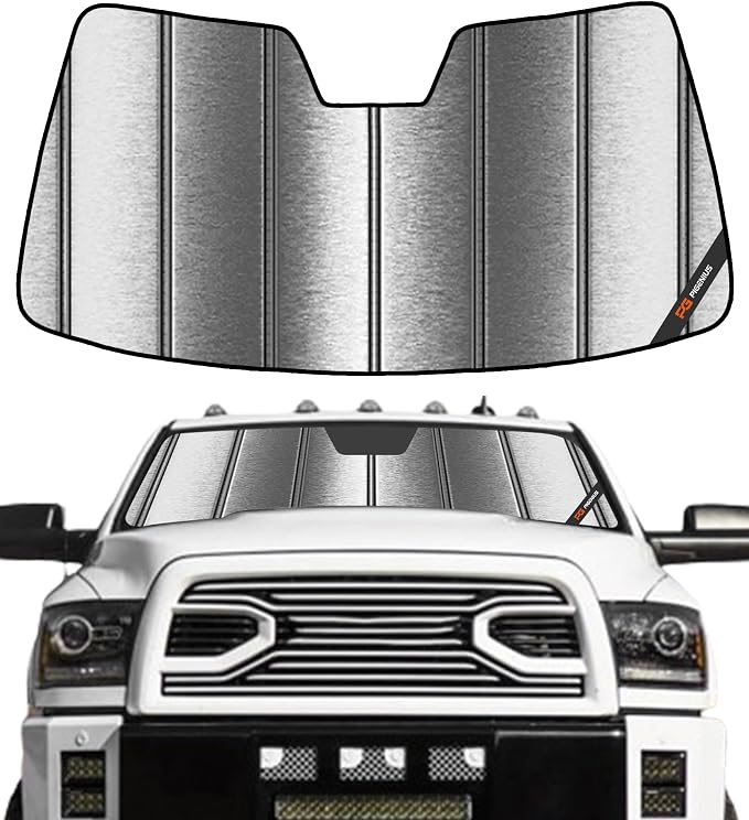 Pigenius Windshield Sun Shade for Dodge Ram 2500/3500 2010-2018 Custom Front Window Sunshade - Metallic by Pigenius