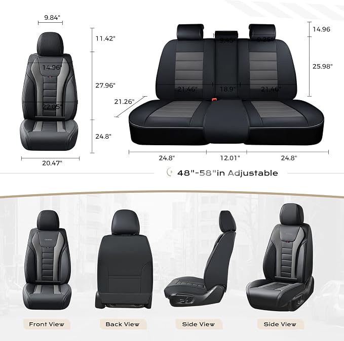Coverado Car Seat Covers, Front Covers for Cars, Car Seat Cover Front Seats, Automotive Seat Cover, Waterproof, Leather Car Seat Cushion, Universal Interior Covers Seat Protectors for Most Cars - Image 6