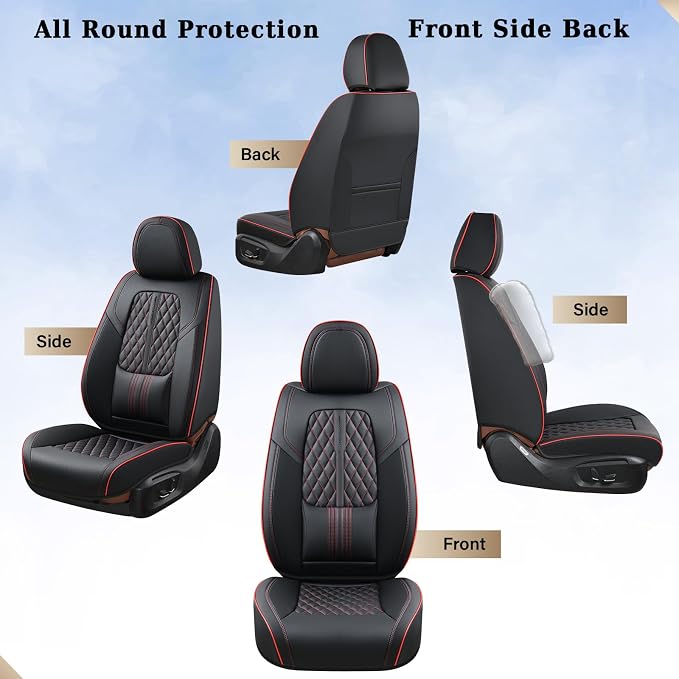 Coverado Nappa Leather Car Seat Covers Front Set, Luxury Waterproof Seat Protectors, Airbag Compatible Anti‑Slip Auto Seat Covers, Universal Fit for Most Cars SUVs Trucks Pickup Vehicles - Image 7