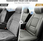 for Subaru Forester 2009-2026 Car Seat Covers, Full Set, Gray | Luxury Full Coverage Leather Seat Protectors, Waterproof Breathable, Non-Slip, Easy to Install, Airbag Compatible, All-Season - Image 4