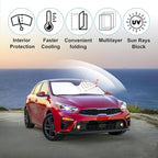Windshield Sun Shade Sunshade for 2019-2024 2025 Kia Forte | Full covered for windshield, Foldable & Durable, Block UV Rays, Reduce Heat, Easy to install, Keeps Car Cooler - Image 2