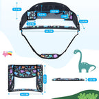 Kids Travel Tray for Carseat, Carseat Tray Dinosaur & Mermaid 2PCS | With 16.7" x 13.4" Smooth Dry Erase Board, Cup holders, Ddjustable Strap & Shoulder Carry Strap - Image 7