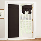 RYB HOME Blackout French Door Curtain for Kitchen Front Back Door Window | Self Adhesive No Drill, Privacy Thermal Insulated, For Patio Glass Door Window, Renter Friendly,, W26 x L69, Brown, 1 Panel by RYBHOME