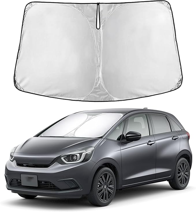 EcoNour Windshield Sunshade Compatible for Honda Fit 2007-2022 2023 2024 | Sun Visor for Front Windshield & Window Sun Shade Cover, UV Heat Blocker & Protector, Car Accessories by EcoNour