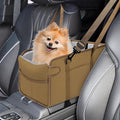 Portable Dog Car Seat for Small Dogs, Puppy Car Seat, Khaki | Booster Seat With Safety Leash & Adjustable Straps Keeps Small Dogs Secure. Removable Washable Cushion. Fits Most Cars. by NECKORY
