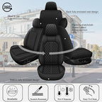 IKABEVEM for Toyota RAV4 Car Seat Covers 2013-2026 Full Set | Waterproof Faux Leather, Airbag Compatible, Easy to Install & Wipe Car Seat Protector,5 Seats Covers Fit for RAV4, Black - Image 7