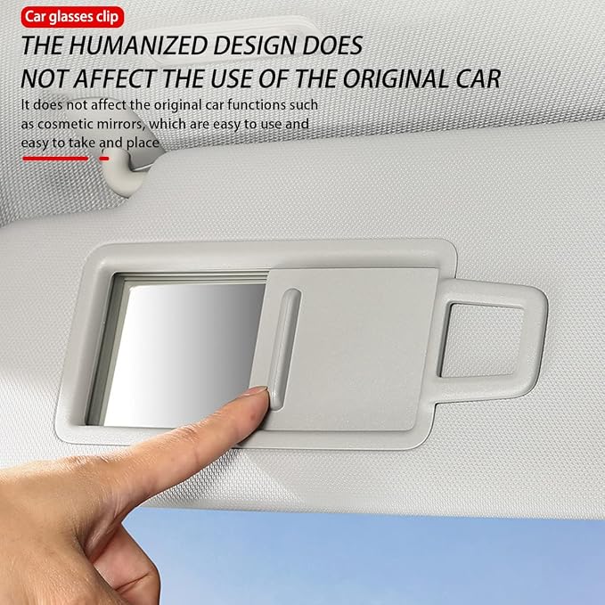 8sanlione Sunglasses Holder for Car, Magnetic Glasses Clip, Black | 3.66x3.0 Inch, Universal fit, sun visors, faux fur surface, 180° rotation, avoid mag cards, car interior accessories - Image 4