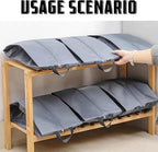 5Pcs Large Travel Shoe Bags Portable Travel Gifts Shoe Organizer with Zipper Closure, Waterproof Nylon Shoe Storage Organizer with Handle Travel Bags For Men and Women, Grey - Image 6