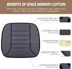 MYFAMIREA 2PCS Car Seat Cushion Pad 1.2" Thick Comfort Seat Protector for Car Driver Seat Office Chair Home Use Memory Foam Seat Cushion with Non Slip Bottom, 20'' x 18.5'', Dark Gray - Image 2