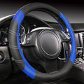 CAR PASS Line Rider Microfiber 14 Inch Leather Sporty Steering Wheel Cover Universal Fits for Truck,SUV,Cars, Anti-Slip Safety Comfortable Desgin (Black-Blue) by CARPASS