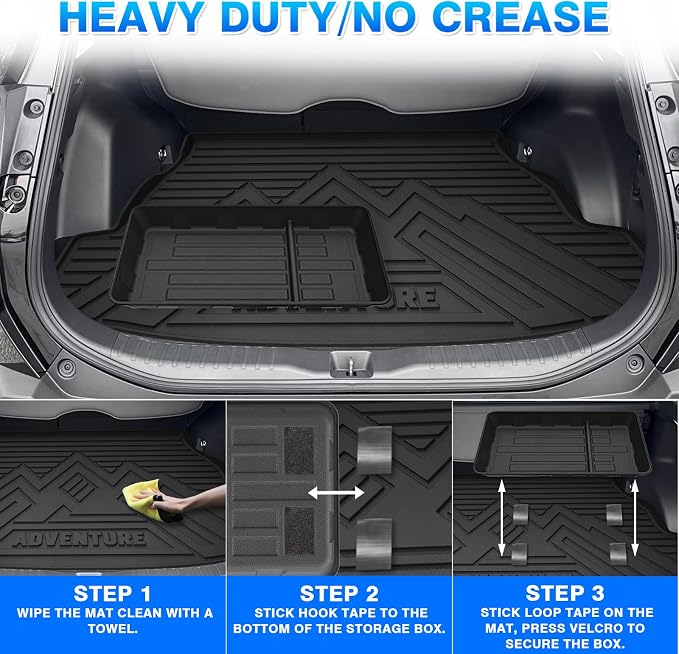 RAV4 Cargo mat - Trunk Mat for Toyota RAV4 2019-2025 (Fit for All Models), All Weather Trunk Mat & Storage Box for RAV4 Accessories, Heavy Duty Rubber Mats - Image 5