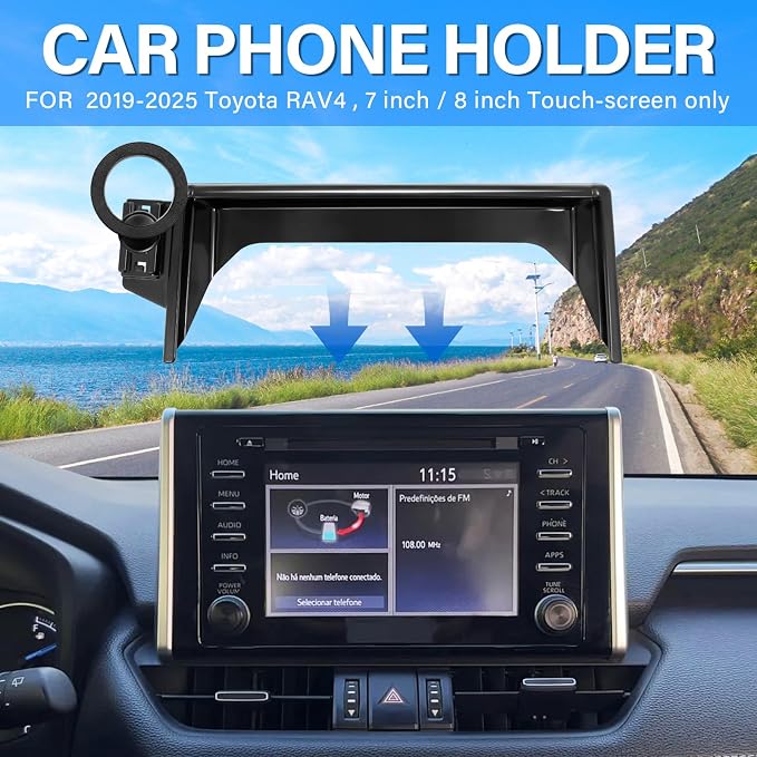 Car Phone Holder for 2019-2025 Toyota RAV4 Accessories 7/8-inch | Strong Magnetic Cell Phone Mount for Magsafe iPhone, 360° Hands-Free No Air Vent Blockage One-Hand Operation Stable Stand - Image 3