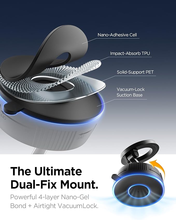 Spigen VacuumLock Magnetic Dashboard Magsafe Car Mount 360° Rotation | 360° Rotation, Strong Magnetic Hold Compatible with iPhones, Galaxy with Magnetic Cases, Pixels with Pixelsnap - Image 3