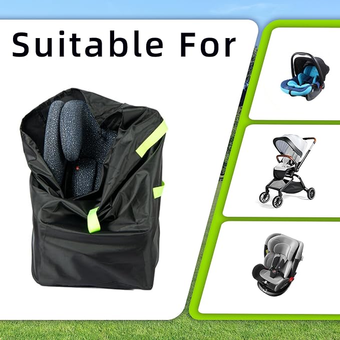 Flylin Car Seat Travel Bag,Double Waterproof Oxford Gate Check Bags | for Most Infant Carseat,Infant Carriers,Booster Seats,with Padded Backpack Shoulder Strap, 85x43x43cm - Image 6