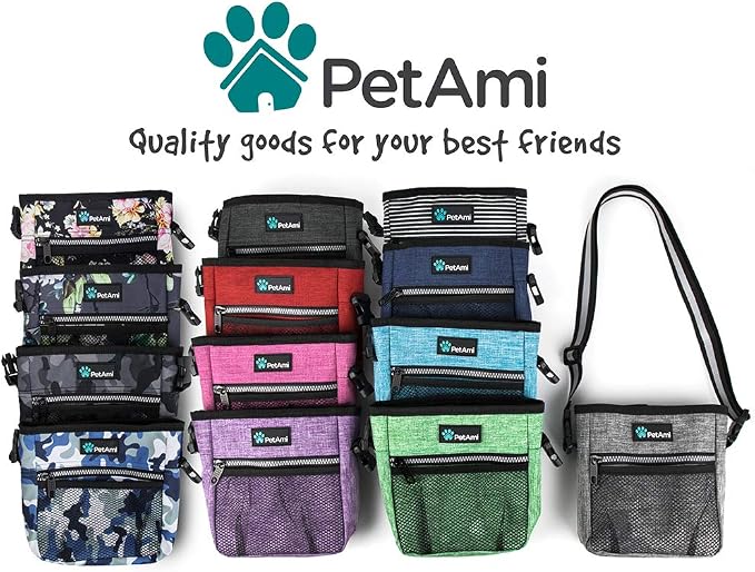 PetAmi Dog Treat Pouch, Pet Treat Pouch for Training, Dog Walking Bag Holder for Kibbles, Pet Food Toy, Dog Trainer Essentials Supplies, Poop Bag Dispenser, 3 Ways to Wear (Camo Blue) - Image 7