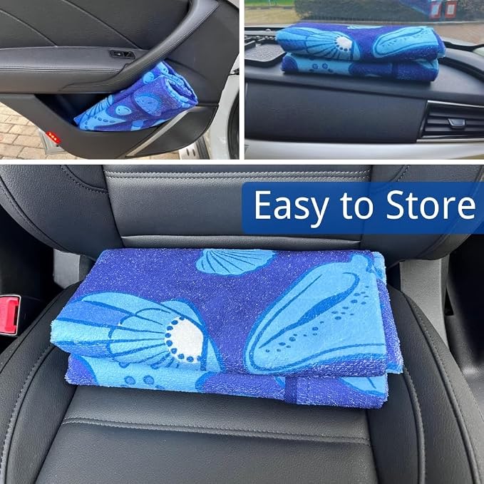 Waterproof Back Seat Cover for Dogs and Kids, Car Seat Protector Under Baby Car Seat, Child and Dog Car Seat Cover Blanket for Rear Bench(Conch Shells Starfish, Rear Bench Seat Towel) - Image 3