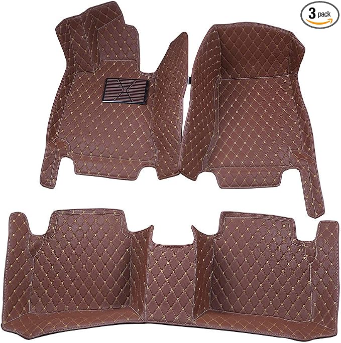 Floor Mat for Infiniti QX80/QX56 2011-2024(Non for 2025)/Nissan Armada - All Weather, Heavy Duty, Heavy Duty, 3D Luxury Floor Liner 100% Fit- Coffee by ZYCHUANGYING