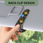 2 Pack Magnetic Leather Sunglass Holder, Universal Magnetic Car Eyeglass Hanger Clip for Different Size Eyeglasses, Car Visor Accessories (Black Floral) - Image 4