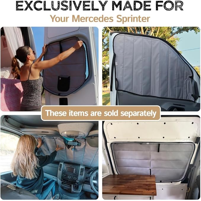 Living in a Bubble Insulated Blackout Rear Window Covers (Pair) for Mercedes Sprinter Van Year 2019-2026, VS30 (Full Metal Door - Bare Metal Frame) - Image 7