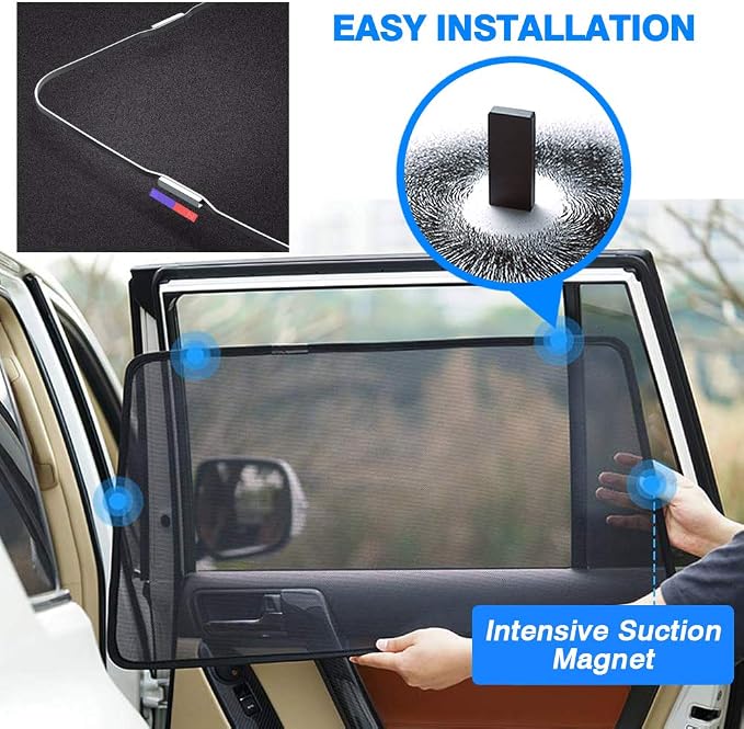 Powerty Custom Fit for Side Window Shade Toyota RAV4 2019-2024 2025-6 Pack 100% Light Block Car Priavcy Curtains Shades for Baby, Camping, Napping, Sleeping - Image 2