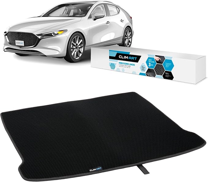 CLIM ART Cargo Liner for Mazda 3 2019-2026 Hatchback Custom Fit Trunk Mat, with Honeycomb Dirtproof & Waterproof Technology - All-Climate, Heavy Duty, Anti-Slip Cargo Liner, Luggage - FL01119238 by CLIMART