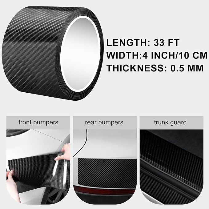Storystore Car Door Edge Guard, 4 in x 33 Ft Black Door Edge Protector | Self-Adhesive Protective Strip for Door Edges, Door Sills, Bumpers, Scratch and Chip Protection - Image 2