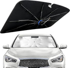 Windshield Sun Shade for Infiniti Q50 2014-2026 with 360° Rotating Shaft | Custom Fit Umbrella Sunshade for UV Blocking, Interior Heat Protection, Easy Storage, UPF 50+ Cool Windshield Cover by Lonyaqui