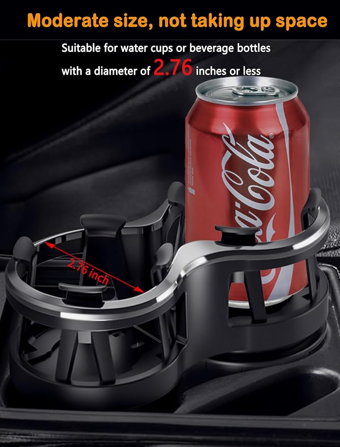 Car Cup Holder Expander with Adjustable Base Fits Mugs & Ashtray | Fit Bottle within 2.7”|With Expandable Base|2 in 1 Cup Holder Adapter| for Car with Expandable Insert - Image 2