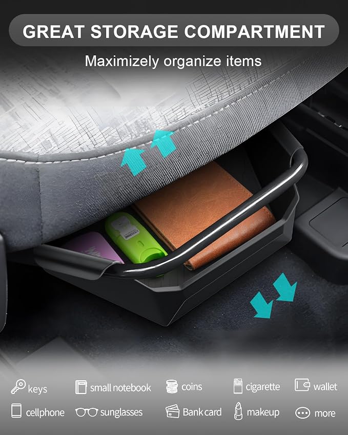 CDEFG Upgraded for 2022-2026 Ford Maverick Under Seat Storage Tray | for 2022-2026 Ford Maverick Truck Accessories Console Front Underseat Drawer Secret Storage Box Hidden Organizer - Image 3